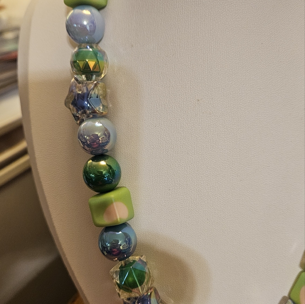 Handmade Colorful Beaded Necklace with Butterfly Pendant - Picture 9 of 12